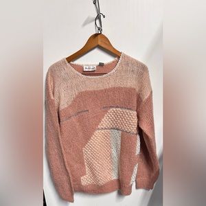 Vintage Weathervane Womens Geometric Retro Pink  Sweater Size Large